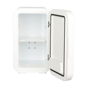 Mini réfrigérateur avec lumière LED 8 canettes Petit réfrigérateur portable <span class=keywords><strong>pour</strong></span> cosmétiques et soins de la peau Réfrigérateur personnel compact AC DC Soins de beauté - Product Image 2