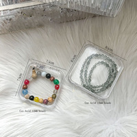 Étui pour accessoires de bijoux pour dames à la mode-Petite boîte à rabat rayée pour boucles d'oreilles bagues bracelets-Mallette de rangement en plastique durable