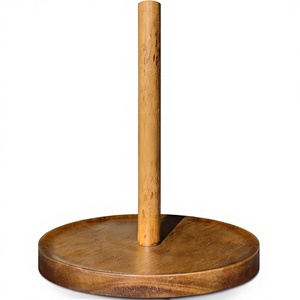 Wooden Eco-Friendly Detachable Standing Paper Towel Roll <b>Stand</b> Countertop Rustic Farmhouse Cottagecore Decor Kitchen Essential - Product Image 1