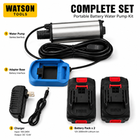 Kit de pompe à eau portable sans fil, pompe de transfert d'eau électrique sans fil avec chargeur et 2 batteries