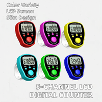 Compteur numérique électronique à 5 canaux de haute qualité avec écran LED, compteur de clics en plastique pour Bouddha