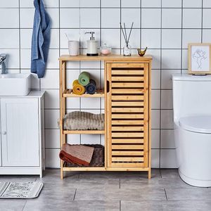 Gabinete <span class=keywords><strong>de</strong></span> piso independiente <span class=keywords><strong>de</strong></span> bambú <span class=keywords><strong>para</strong></span> cocina, sala <span class=keywords><strong>de</strong></span> estar y <span class=keywords><strong>baño</strong></span> con puertas, 3 estantes laterales <span class=keywords><strong>para</strong></span> almacenamiento <span class=keywords><strong>de</strong></span> bebidas y especias - Product Image 1