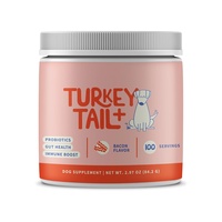 Complément Alimentaire pour Chiens Turkey Tail Plus, 100 Doses, 84,2g, Probiotiques, Santé Intestinale, Renforcement Immunitaire, Saveur Bacon, Soutien Immunitaire Quotidien Premium