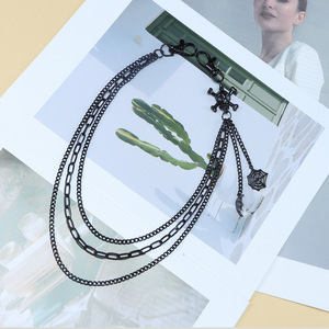 Cadena de cintura Moon Spider Web de aleación de zinc negra, multicapa, estilo hip hop, informal, unisex, para pantalones. - Product Image 4