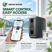 Purificateur d'eau RO sous évier, design compact, affichage TDS intelligent, filtration à membrane en 4 étapes, 600 GPD, contrôlé par application, JINFAN WATER