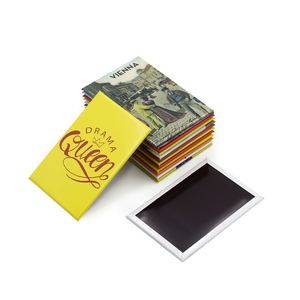 Custom Made Country Tourist Souvenir PVC Metal <b>Plate</b> Fridge Magnet DIY Personalized Austria Vienna Photo Tin Fridge Magnet - Product Image 1