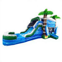 Structure gonflable commerciale Orient Inflatables Jungle Surfing avec toboggan aquatique latéral