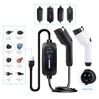 Chargeur EV portable réglable et fixe de type 1 à différentes prises 16A 32A pour véhicules, chargeur EV intelligent