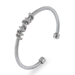 Cable de tamaño ajustable, brazalete abierto, pulsera de moda de marca de acero inoxidable inspirada en el diseñador, regalos del día de Navidad - Product Image 6
