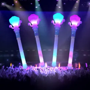 사용자 정의 로고 공 모양 아크릴 빛나는 LED 스틱 Kpop 콘서트 응원 라이트 스틱