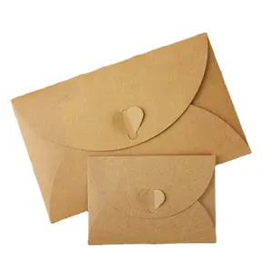 Envelope criativo retro kraft papel amor fivela envelope atacado simples simples simples cartão de armazenamento para cumprimentos do feriado
