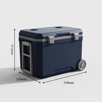 Réfrigérateur d'aventure extérieur 45L, glacière portable pour voiture, boîte de conservation pour le camping avec roues, économique et grande capacité