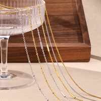 Chaîne de collier en acier inoxydable plaqué or 18 carats PVD de haute qualité, anti-ternissement, pour la fabrication de bijoux DIY, vente en gros