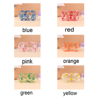 Vente en gros de papeterie pour la rentrée des classes Sac à crayons à imprimé floral pour filles Trousse à crayons transparente en PVC avec fermeture éclair