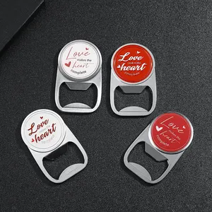 Aangepaste Metalen Souvenir Gepersonaliseerde Magneet Bruiloft Groothandel Magnetische Flesopener