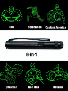 Puntatore Laser <span class=keywords><strong>USB</strong></span> 303 Verde Rosso, Nuovo Modello 6in1 8in1, Penna Laser con Effetti Spider-man e Batman - Product Image 6
