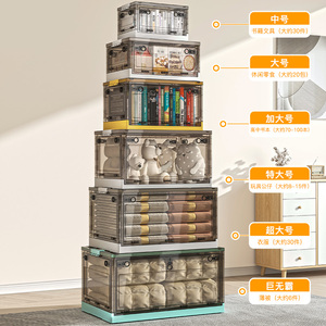 Boîte de rangement pliable transparente Xingyou, grande capacité, organisateur de vêtements à trois portes avec roulettes - Product Image 5