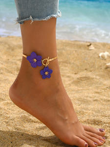 Haomi Vente chaude <span class=keywords><strong>Cheville</strong></span> à fleur <span class=keywords><strong>grande</strong></span> et simple, élégante et blanche, avec boucle OT <span class=keywords><strong>de</strong></span> style niche - Product Image 6