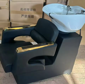 Wholesale Hair Salon Sitting Shampoo Chair Semi Reclining Leather Light Luxury Barber Shop Washing <b>Bed</b> - Product Image 5