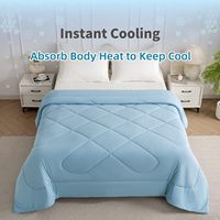 Couette rafraîchissante double face 60 x 90 pouces pour personnes ayant chaud la nuit, en tissu Cold Tech bleu