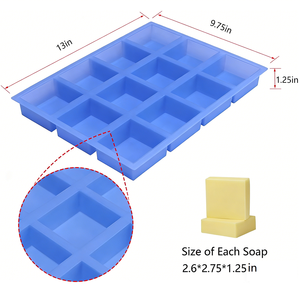 Molde de Silicona Rectangular <span class=keywords><strong>para</strong></span> Jabón de 12 Cavidades, 13x9.75x1.25 Pulgadas, Fácil Desmoldeo, Libre de BPA, Certificado LFGB, Ecológico, Apto <span class=keywords><strong>para</strong></span> Microondas - Product Image 4