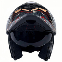 Casque de moto modulaire YM à double visière relevable, casque de sécurité tout-terrain certifié DOT en ABS avec Bluetooth