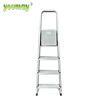 Échelle pliable de haute qualité en aluminium échelle domestique 4 marches échelle avec main courante