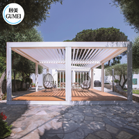 Pergola pliable électrique en aluminium de taille personnalisable, pergola de luxe pour l'extérieur, toit à lamelles imperméable