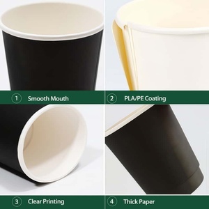 In độ nét cao cốc giấy đơn không dễ bị biến dạng cốc cà phê giấy có logo - Product Image 5