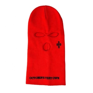 Bonnet <span class=keywords><strong>tricot</strong></span>é d'hiver assorti pour hommes et femmes personnalisé jacquard brodé bonnet cagoules troué - Product Image 2