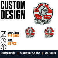 Écusson brodé personnalisé pour équipe sportive, logo de baseball en forme de casque de chevalier, écusson thermocollant brodé pour veste et uniforme