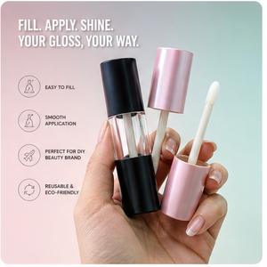 Organic Non stick Cup <b>Lip</b> Gloss with Unique Round Middle Section Hollow Out Container for Daily Makeup Private Label <b>Lip</b> Pumper - Product Image 4