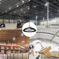 Réflecteur acrylique rond KCD réglable 3 ans de garantie 30w 70w 120w 125w auvent d'entrepôt noir lumières LED UFO High Bay Light