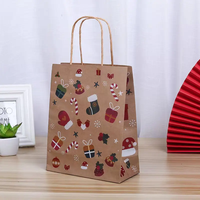 Sac de courses en papier kraft recyclable avec fond anti-fuite, sac d'emballage pour café et thé à emporter avec poignées, logo personnalisé