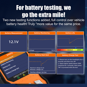 Lancol tự động Máy quét công cụ Chẩn đoán OBD2 đọc mã W/Pin Tester phát lại dữ liệu đa ngôn ngữ Pin khởi động thử nghiệm Meter - Product Image 5