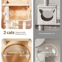 Arbre à chat populaire en bois massif, mobilier spacieux pour chat, structure d'escalade multi-niveaux avec poteau à gratter en sisal pour l'escalade et le repos quotidiens