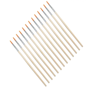 Piccolo manico in legno per bambini fai da te con pennello rotondo e piatto dettaglio acrilico pittura ad acquerello materiale artistico - Product Image 4