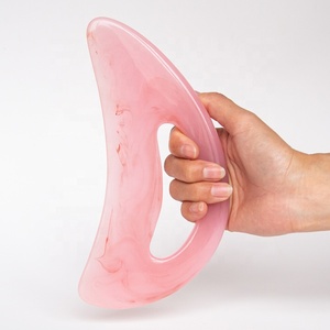 Gloway rosa resina linfatica massaggio massaggiatore di drenaggio muscolare raschiatura strumenti di massaggio manico grande corpo Gua Sha per le donne e gli uomini - Product Image 1