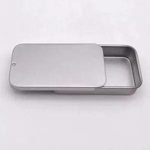 Factory Wholesale Food Grade rectangle Mint Candy Metal Tin Box with Sliding lid