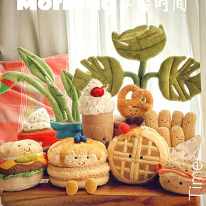 Jelly Doll Breakfast Food Series Bear Doll Hamburguesa Leche Té Waffle PP Algodón Felpa para aliviar el estrés Lavado Regalo de cumpleaños - Product Image 2