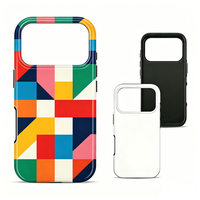 Coques de téléphone portable 3D 2 en 1 de haute qualité pour sublimation, revêtement double couche résistant, coque de téléphone portable pour sublimation