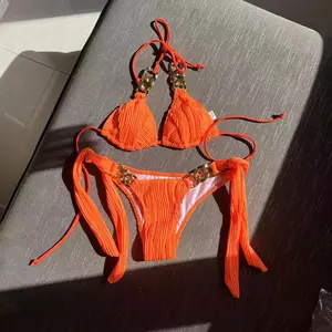 Durable Big Acrylic Chain Connector Gold Resin Buckles Swimwear Decoration For Women Sexy Bikini