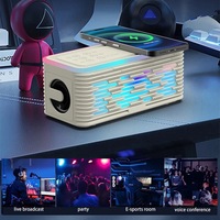 Chargeur sans fil 3-en-1 15W, Enceinte Bluetooth, Machine à sons apaisants RGB, Lampe de chevet, Réveil décoratif