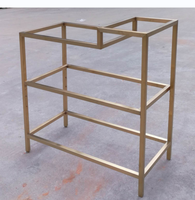 Console d'affichage Art Déco Design Étagère Variable Hauteur Réglable Design Modulaire Bureau Multifonction Table de Luxe Dorée