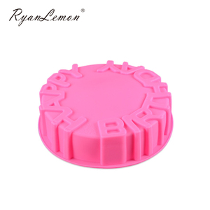 Moule à gâteau en silicone liquide 3D Darklight de qualité alimentaire, lettres Joyeux Anniversaire, logo personnalisé, couleur OEM, design créatif pour - Product Image 5