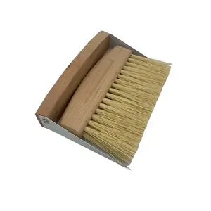 Spazzola per paletta in legno tastiera da tavolo pulizia della polvere portatile Mini paletta per scopa in bambù e Set di spazzole
