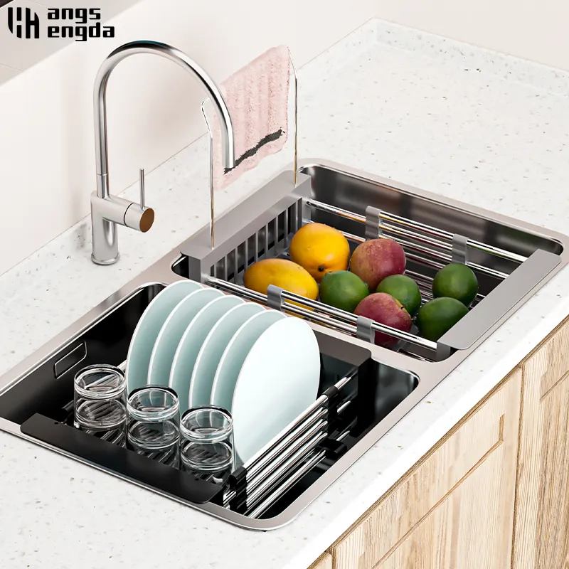 Égouttoir Étagère Égouttoir Pliant Évier Organisateur Rangement Maison Cuisine Accessoires Salle De Bains Fournitures Pliable Étendoir À Vaisselle