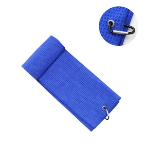 Toalla de Golf de microfibra impresa personalizada de secado rápido de nuevo estilo con juego de ojales Toallas de Golf impresas en blanco para toalla deportiva