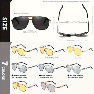 Gafas de Sol Personalizadas con Logotipo, Retro, Metálicas, de Visión Nocturna, con Protección UV400, Fotocromáticas y Polarizadas para Hombre - Product Image 6