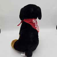 Peluche chien Rottweiler noir super douce en gros avec broderie, tailles personnalisées, rembourrage en coton PP